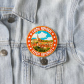 Badge Rond 7,6 Cm République tchèque (En situation)