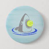 Badge Rond 7,6 Cm Requin avec balle de tennis (Devant)