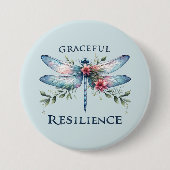 Badge Rond 7,6 Cm Résilience gracieuse - libellule artistique (Devant)
