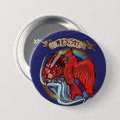 Badge Rond 7,6 Cm Resist State Bird Cardinal (Devant & derrière)