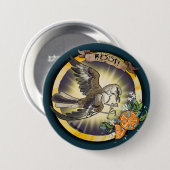 Badge Rond 7,6 Cm Resist State Bird Florida Mockingbird (Devant & derrière)