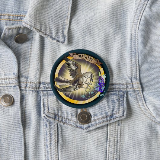 Badge Rond 7,6 Cm Resist State Bird Texas Mockingbird (En situation)