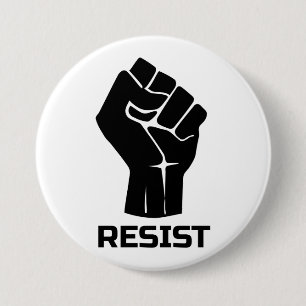 Badge Rond 7,6 Cm Résiste avec poing - en noir