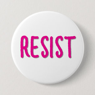Badge Rond 7,6 Cm Résister Résistance Rose