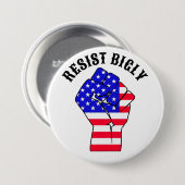 Badge Rond 7,6 Cm Résistez vigoureusement | Anti-Trump (Devant & derrière)
