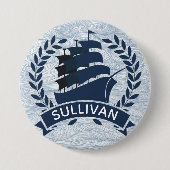 Badge Rond 7,6 Cm Ressacs nautiques du bateau de navigation | (Devant)