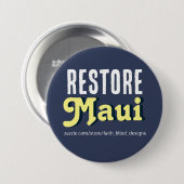 Badge Rond 7,6 Cm Restaurer Maui (Devant & derrière)