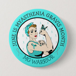 Badge Rond 7,6 Cm Restez fort Myasthenia Gravis Warrior Button