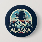 Badge Rond 7,6 Cm Retro Alaska (Devant)