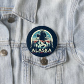 Badge Rond 7,6 Cm Retro Alaska (En situation)