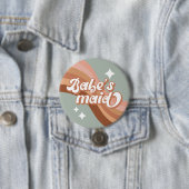 Badge Rond 7,6 Cm Retro Babesmaid Pin (En situation)