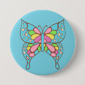 Badge Rond 7,6 Cm Retro Butterfly Button (Devant)
