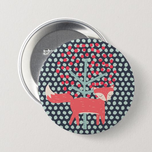 Badge Rond 7,6 Cm Retro Fox (Devant & derrière)