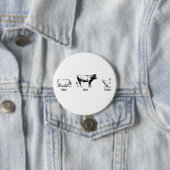 Badge Rond 7,6 Cm Retro Oink Moo Cluck Pig Cow poulet (En situation)