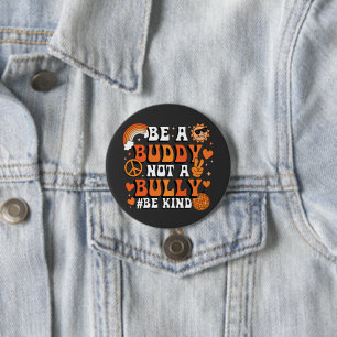 Badge Rond 7,6 Cm Retro Super Orange Soyez un pote pas un taureau