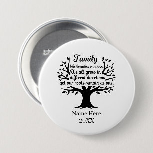 Badge Rond 7,6 Cm Réunion de famille mignonne ajouter nom année