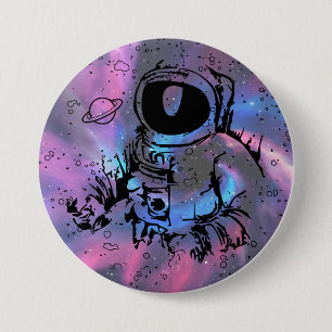 Badge Rond 7,6 Cm Rêves cosmiques - Bouton astronaute Galaxie
