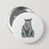 Badge Rond 7,6 Cm Rhino as Craftsman et Wrench (Devant & derrière)