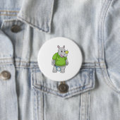 Badge Rond 7,6 Cm Rhino at tennis (En situation)
