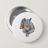 Badge Rond 7,6 Cm Rhino de football (Devant & derrière)