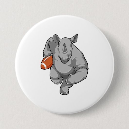 Badge Rond 7,6 Cm Rhino de football (Devant)