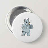 Badge Rond 7,6 Cm Rhino en boîte à Boxer (Devant & derrière)