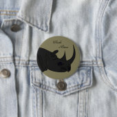 Badge Rond 7,6 Cm Rhinocéros noir (En situation)