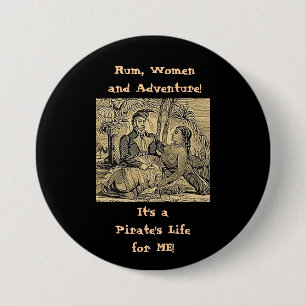 Badge Rond 7,6 Cm Rhum, femmes et aventure !