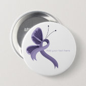 Badge Rond 7,6 Cm Ribbon Butterfly Button (Devant & derrière)