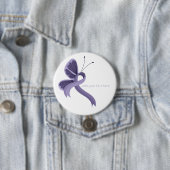 Badge Rond 7,6 Cm Ribbon Butterfly Button (En situation)
