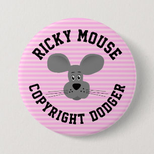 Badge Rond 7,6 Cm Ricky Mouse