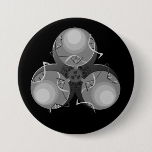 Badge Rond 7,6 Cm Risque biologique du virus de la mort
