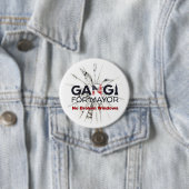Badge Rond 7,6 Cm Robert Gangi pour le maire (En situation)