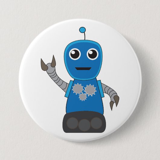 Badge Rond 7,6 Cm Robot (Devant)
