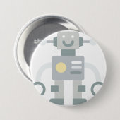 Badge Rond 7,6 Cm robot (Devant & derrière)