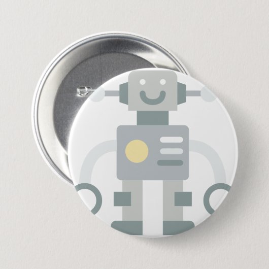 Badge Rond 7,6 Cm robot (Devant & derrière)