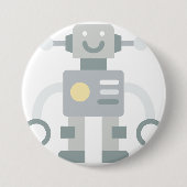 Badge Rond 7,6 Cm robot (Devant)