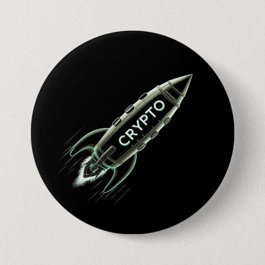 Badge Rond 7,6 Cm Rocket Crypto (Devant)