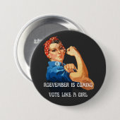 Badge Rond 7,6 Cm Roevember vient Rosie le Riveter (Devant & derrière)