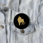 Badge Rond 7,6 Cm Roi de l'or de noir de jungle (En situation)