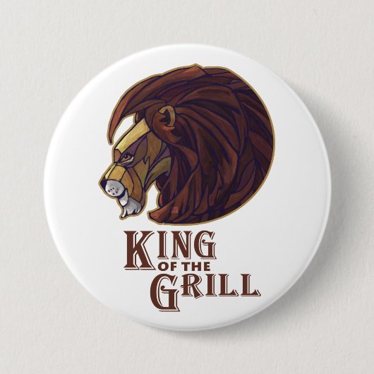 Badge Rond 7,6 Cm Roi du Grill (Devant)