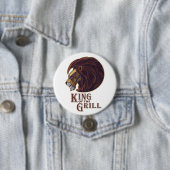 Badge Rond 7,6 Cm Roi du Grill (En situation)