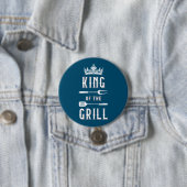 Badge Rond 7,6 Cm Roi du Grill (En situation)