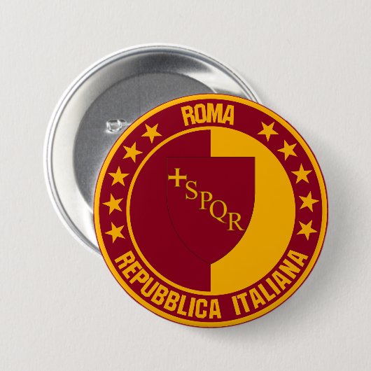 Badge Rond 7,6 Cm Rome (Devant & derrière)