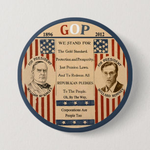 Badge Rond 7,6 Cm Romney et McKinley