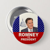 Badge Rond 7,6 Cm Romney pour le président (Devant & derrière)