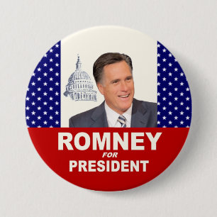 Badge Rond 7,6 Cm Romney pour le président