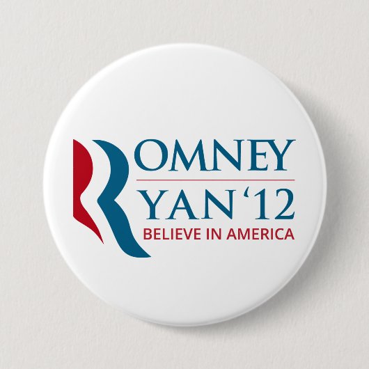 Badge Rond 7,6 Cm Romney / Ryan 2012 pour le président et vice-prési (Devant)