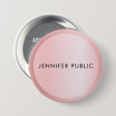 Badge Rond 7,6 Cm Rose Gold Monogramme Modèle Élégant Moderne Grand (Devant & derrière)