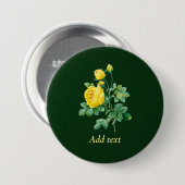 Badge Rond 7,6 Cm Rose jaune et Modèle Rosebustes, (Devant & derrière)